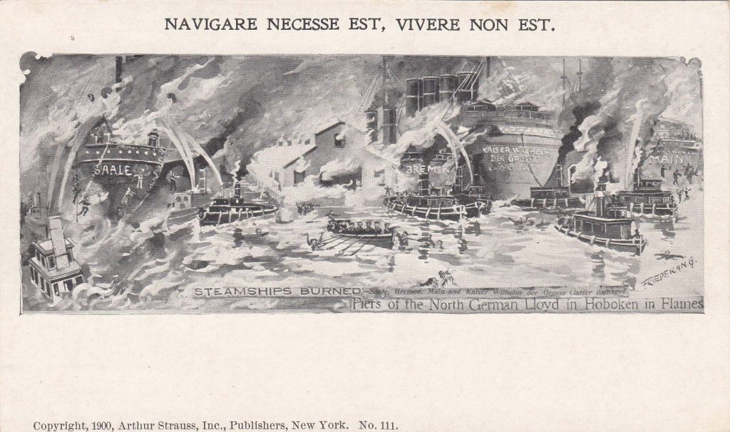 The first major disaster recorded on postcards – The Hoboken Pier Fire ...