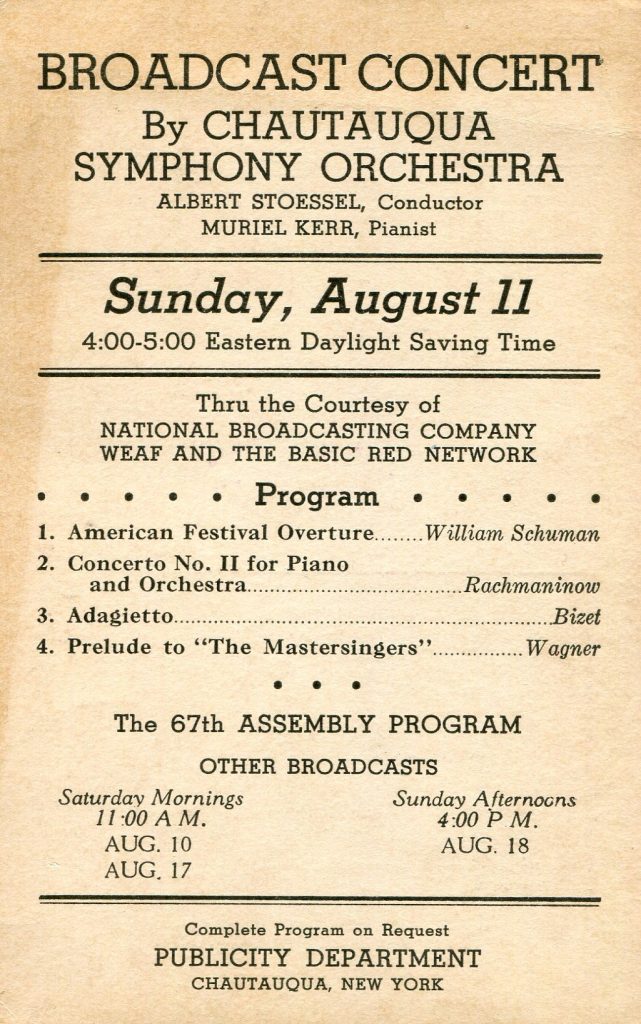 A Chautauqua Symphony Concert Postcard History