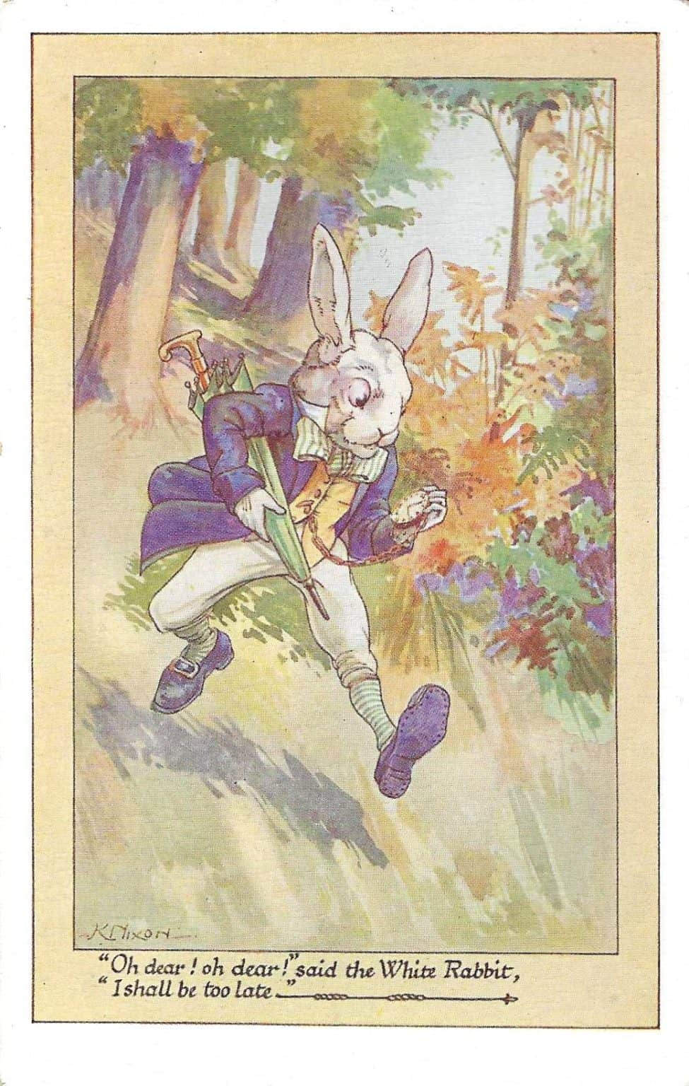 White Rabbit Postcard white rabbit | Postcard History