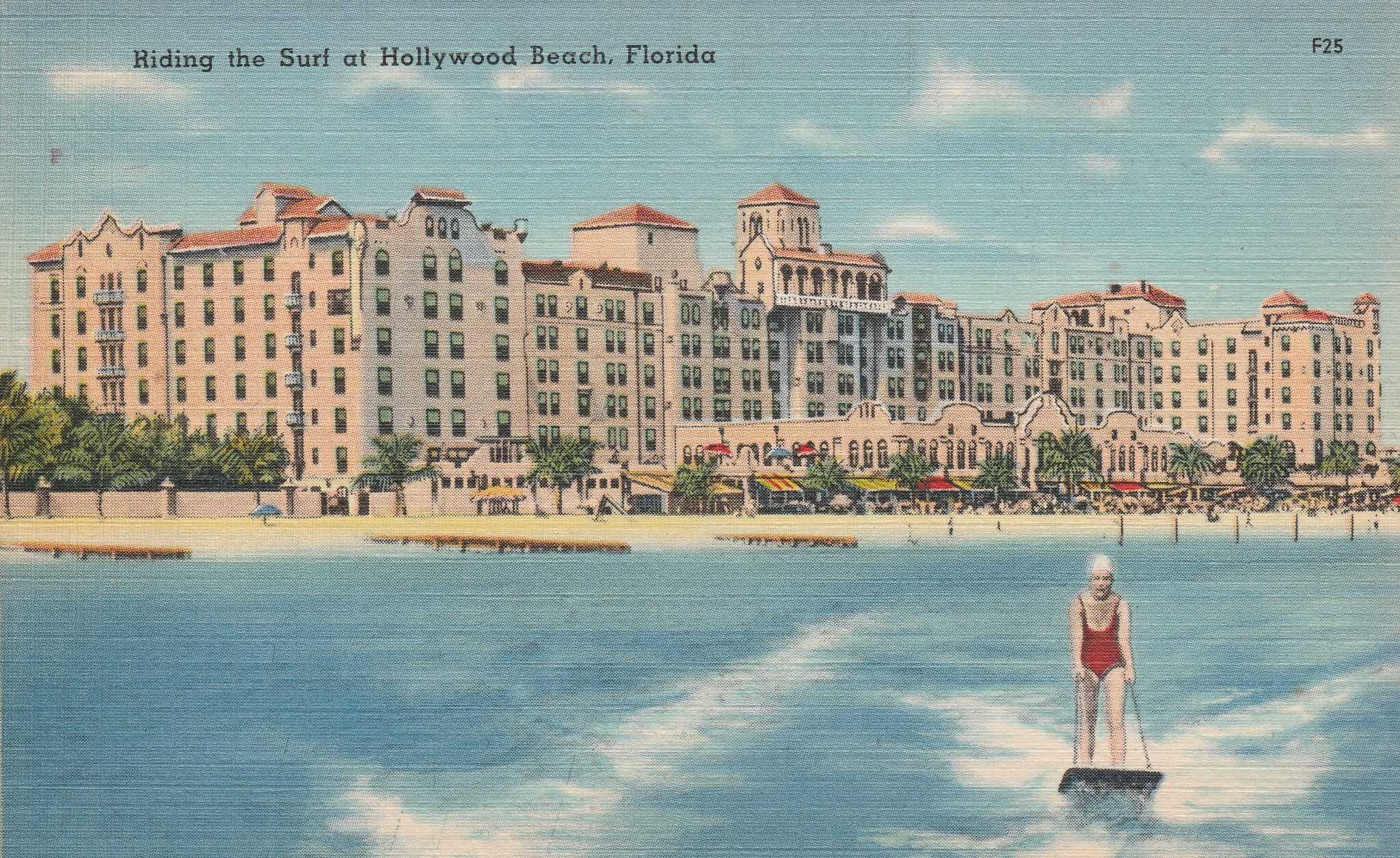 Hollywood Beach FL Postcard History
